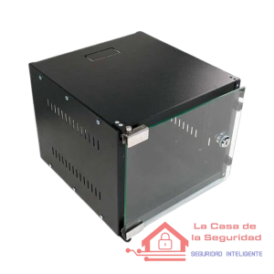 Gabinete 4U 10" mural tapa trasera, tapa frontal de vidrio con llave